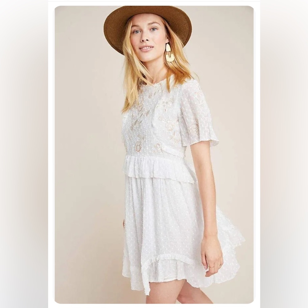 Anthropologie Ranna Gill Basilia Embroidered Tunic dress